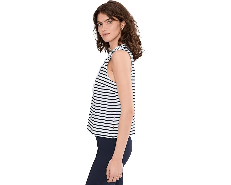 Lilla P Безрукавный топ с воротником и шнуровкой из плотного хлопкового джерси