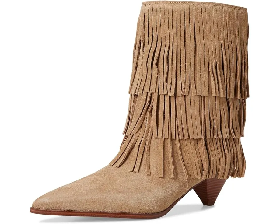 Ботильоны Jayla Heeled Bootie от MICHAEL Michael Kors с бахромой и конусным каблуком