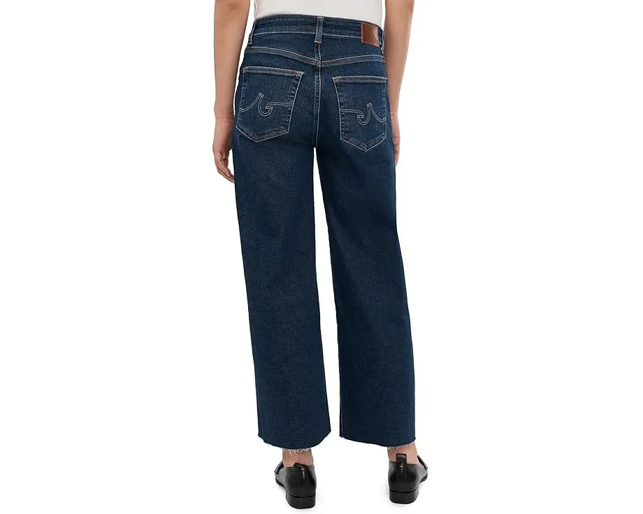 Джинсы AG Jeans Saige Mid-Rise Wide Leg Crop с расклешенным низом и переработанным хлопком