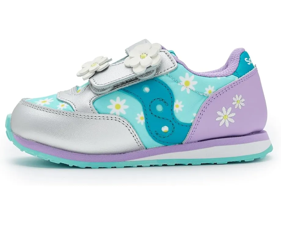 Детские кроссовки Saucony Kids Jazz с застежкой на липучке из замши и сетки