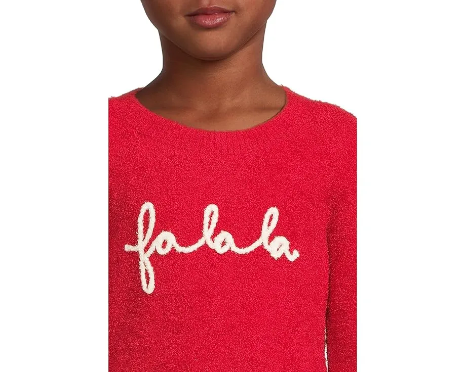 Детский свитер Barefoot Dreams CozyChic Lite Fa La La с праздничной вышивкой