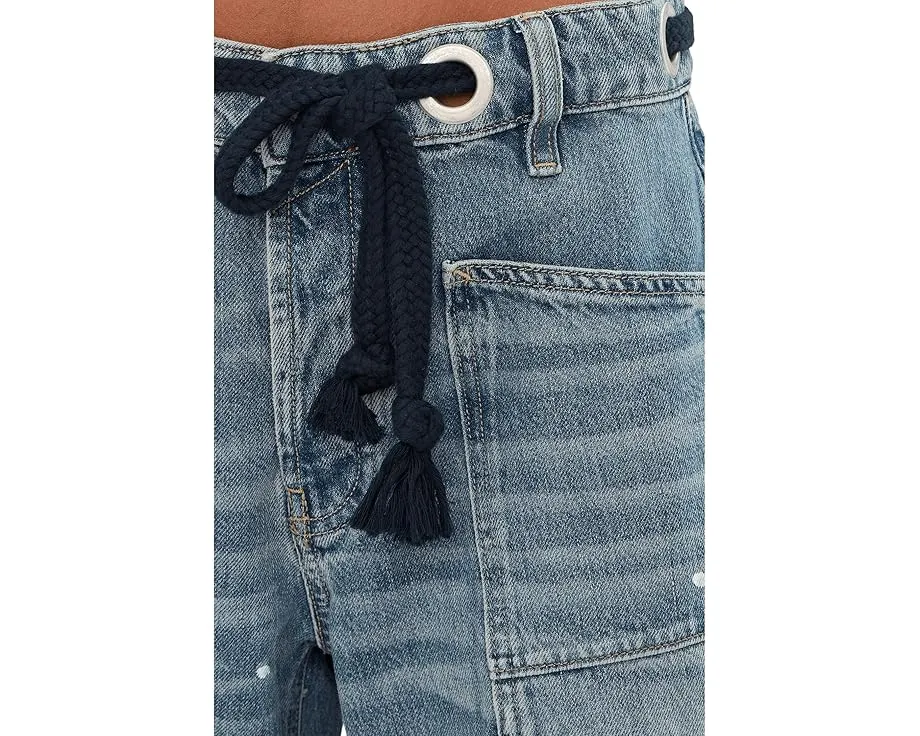 Джинсы We The Free Moxie с зауженным силуэтом и эффектом потертостей Free People