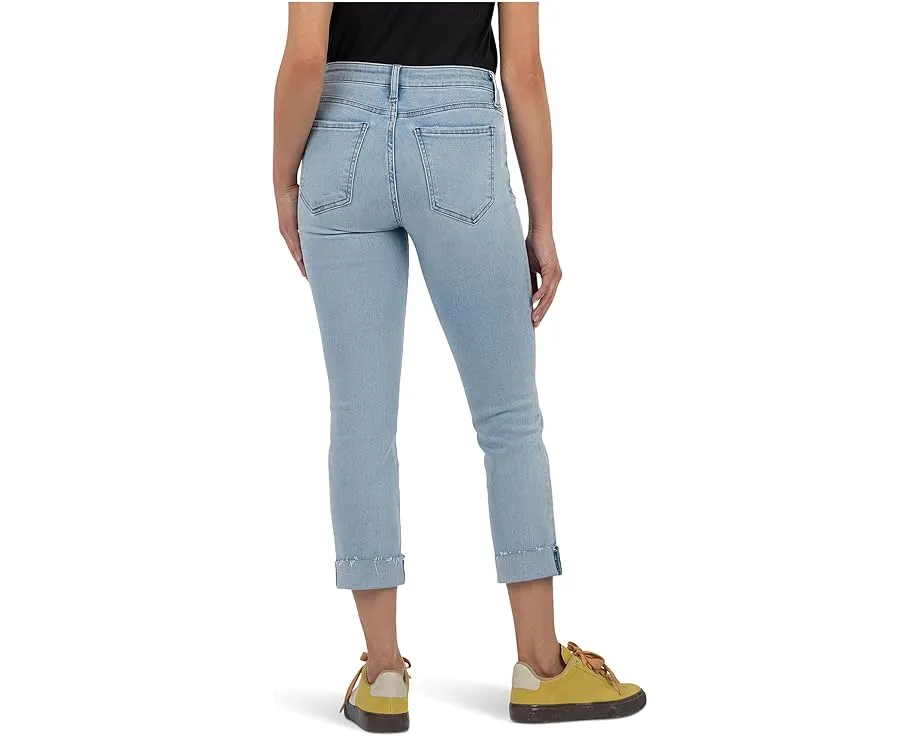 Джинсы KUT from the Kloth Amy Crop с прямыми штанинами и необработанным подолом