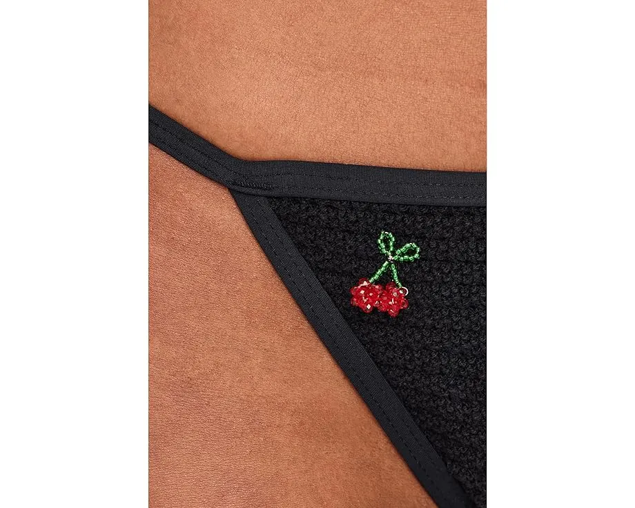 Купальные трусики Roxie с вышивкой вишенками и текстурной тканью
