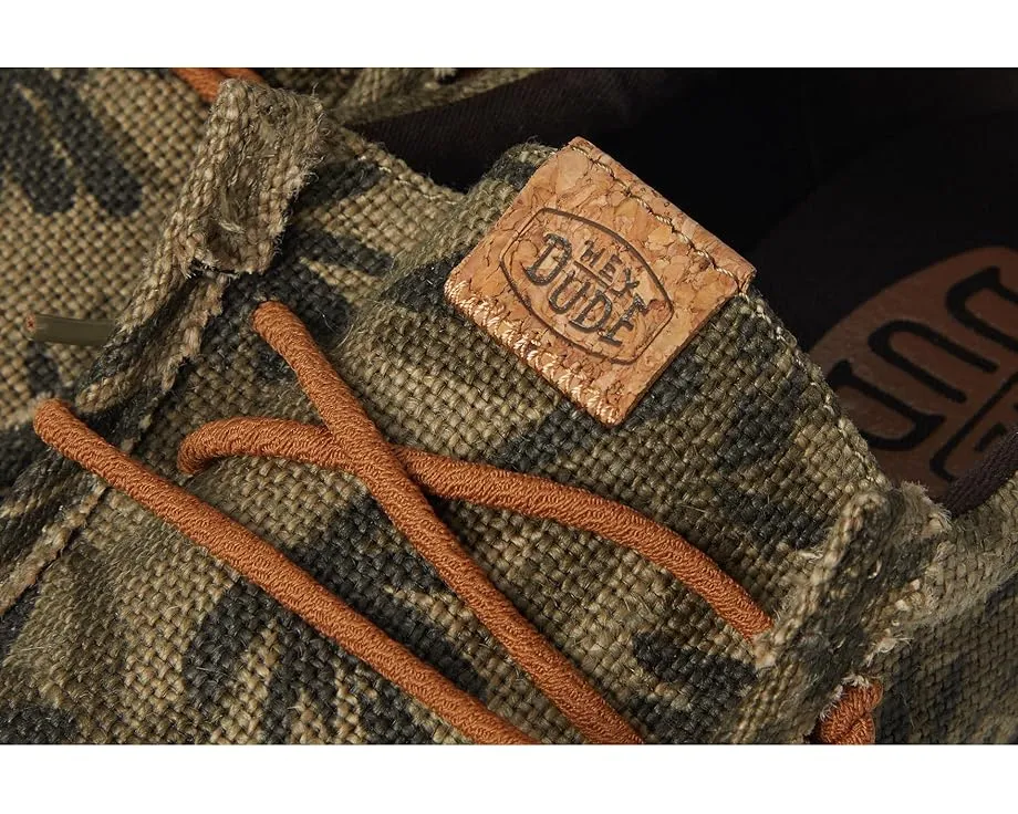 Легкие слипоны Wally Palm Jute с верхом из джута и тропическим принтом Hey Dude