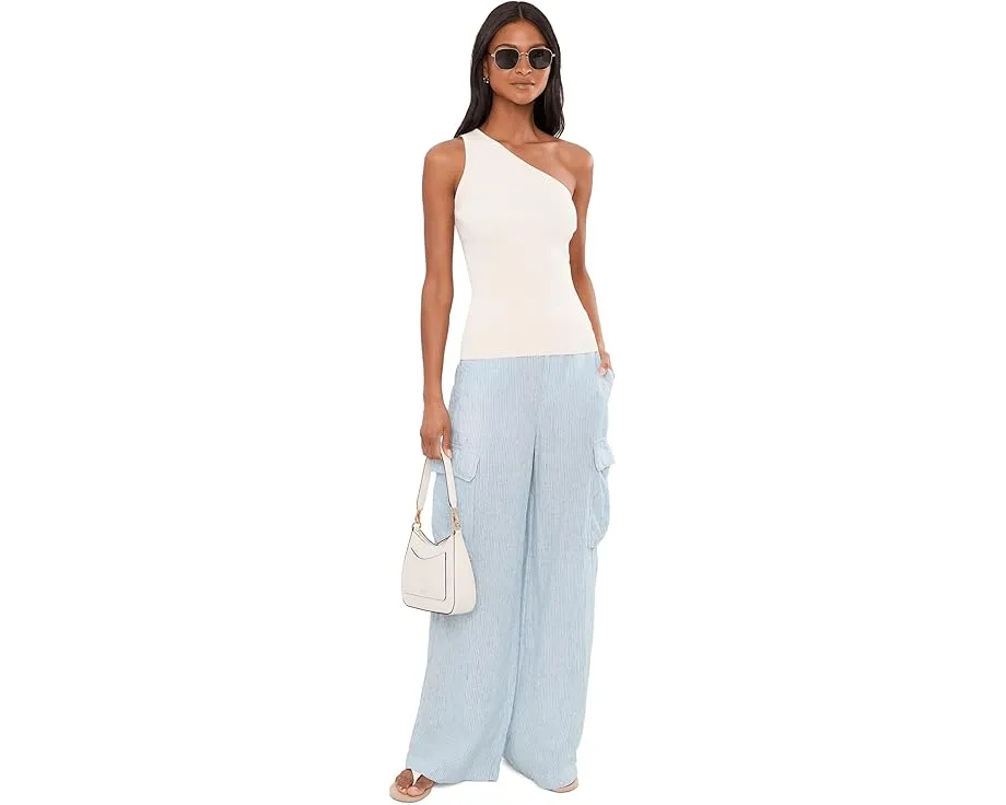 Брюки карго Pinstripe Linen Wide-Leg Lauren Ralph Lauren из льна в полоску