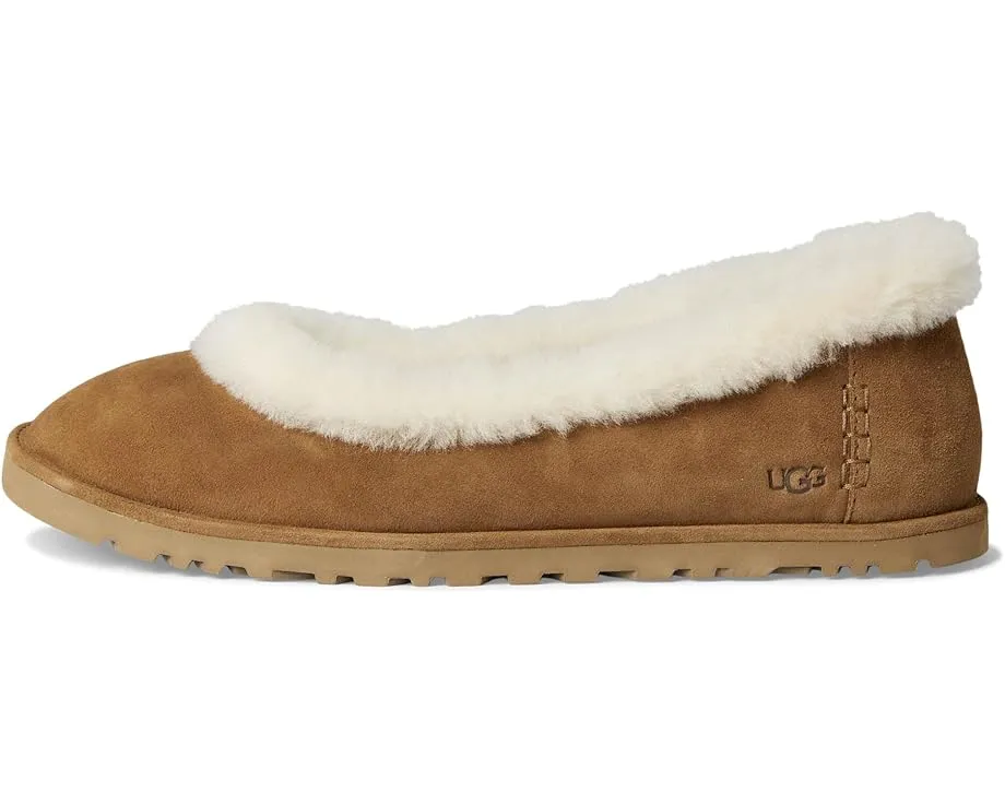 UGG Zora Ballet Flat балетки из замши с меховой стелькой и легкой подошвой