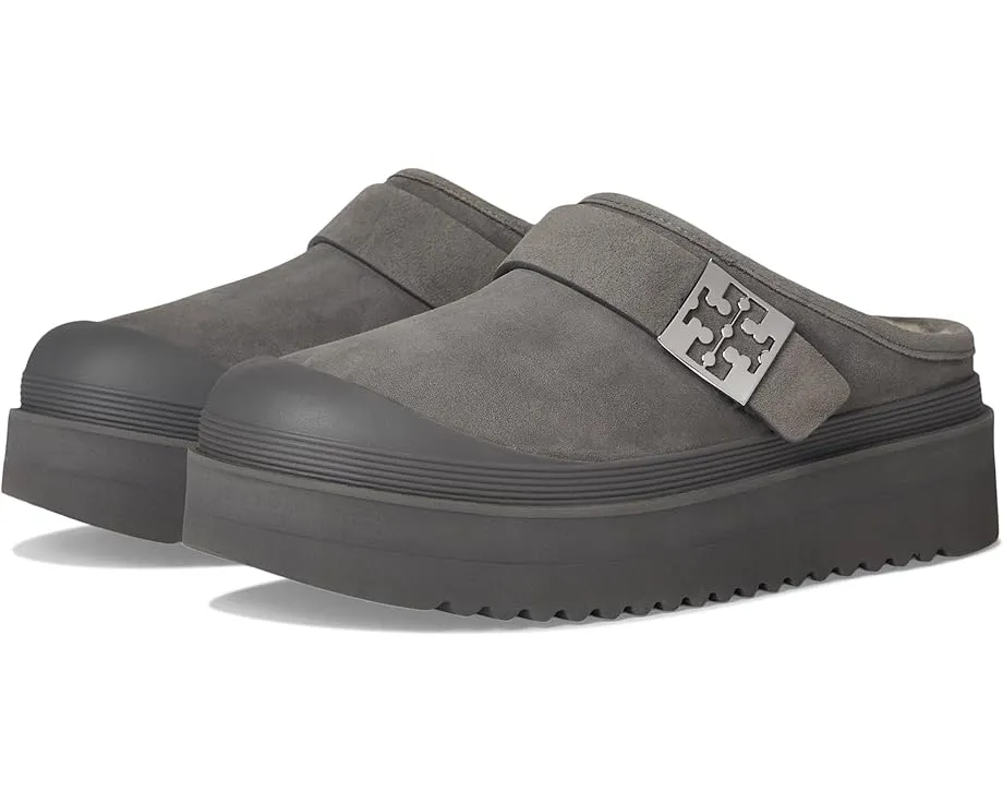 Мюли Mellow на платформе с подкладкой из овчины и фурнитурой Double T Tory Burch