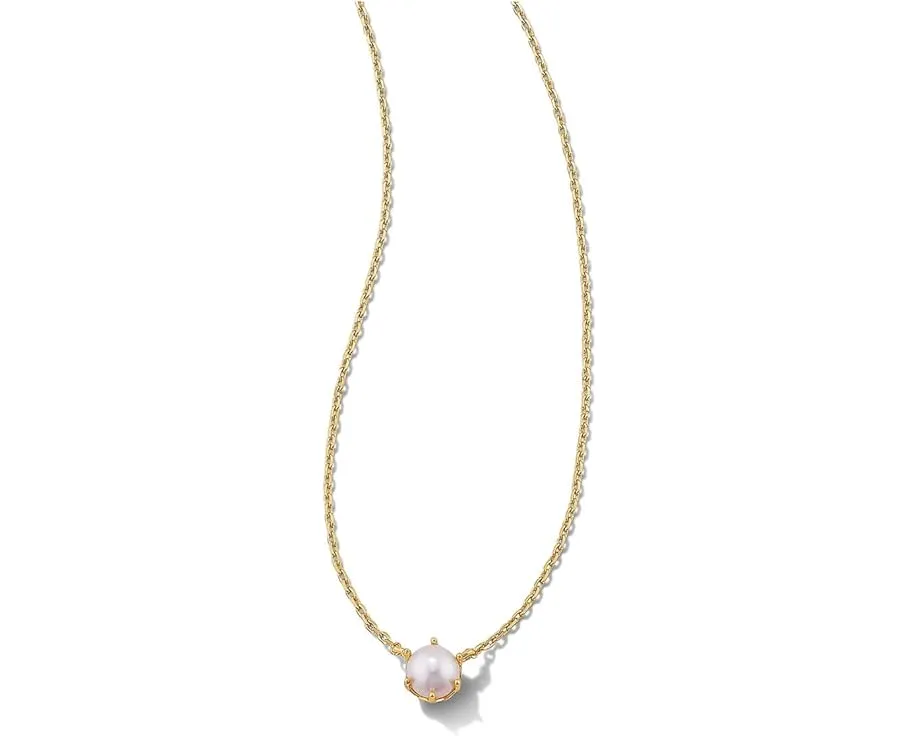 Kendra Scott кулон Ashton с жемчугом на цепочке из родированного латуни