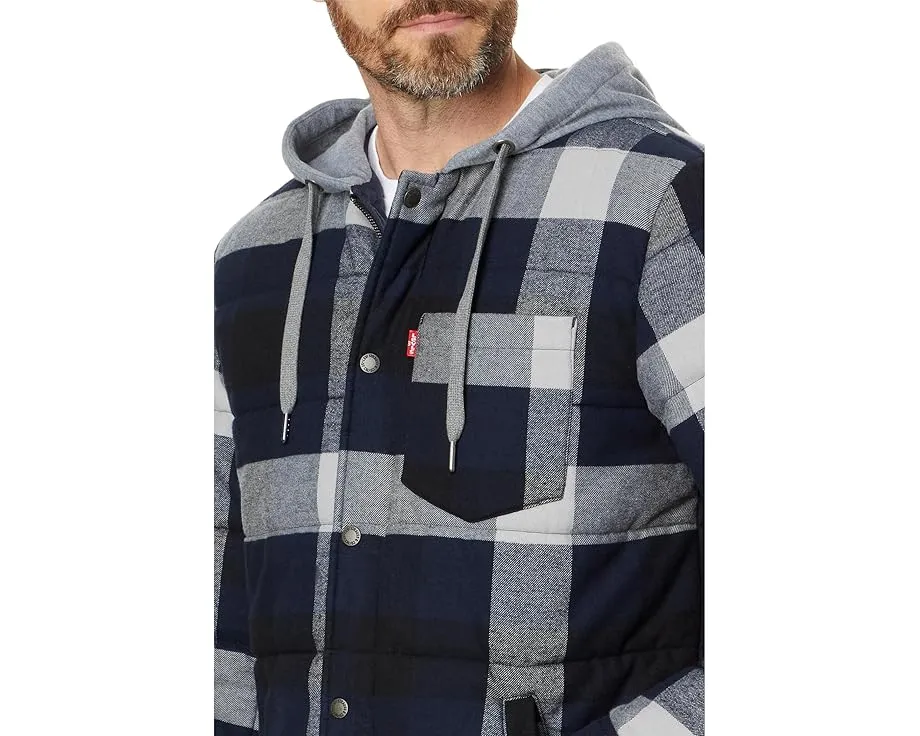 Пуховик Levi's с клетчатым стеганым узором из хлопка