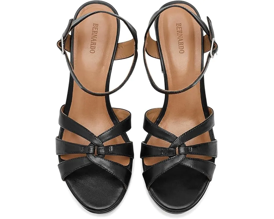 Сандалии Bernardo Vittoria с плетёным верхом на квадратном каблуке