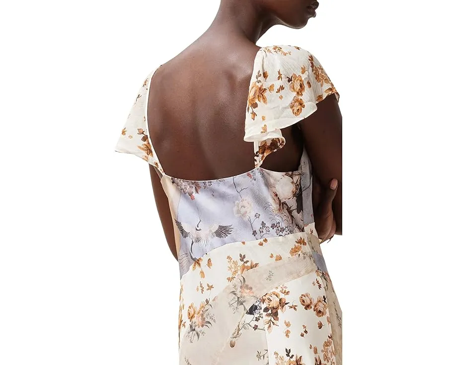 Платье AllSaints Lala с V-образным вырезом и расклешенными рукавами