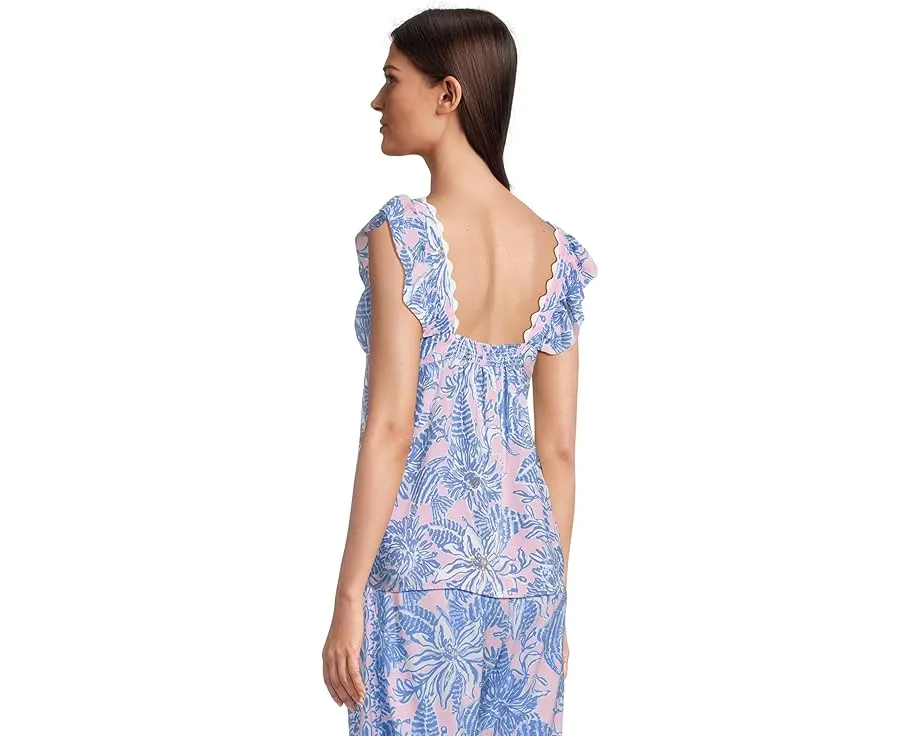 Топ без рукавов Lilly Pulitzer Gyah с рюшами и цветочным принтом