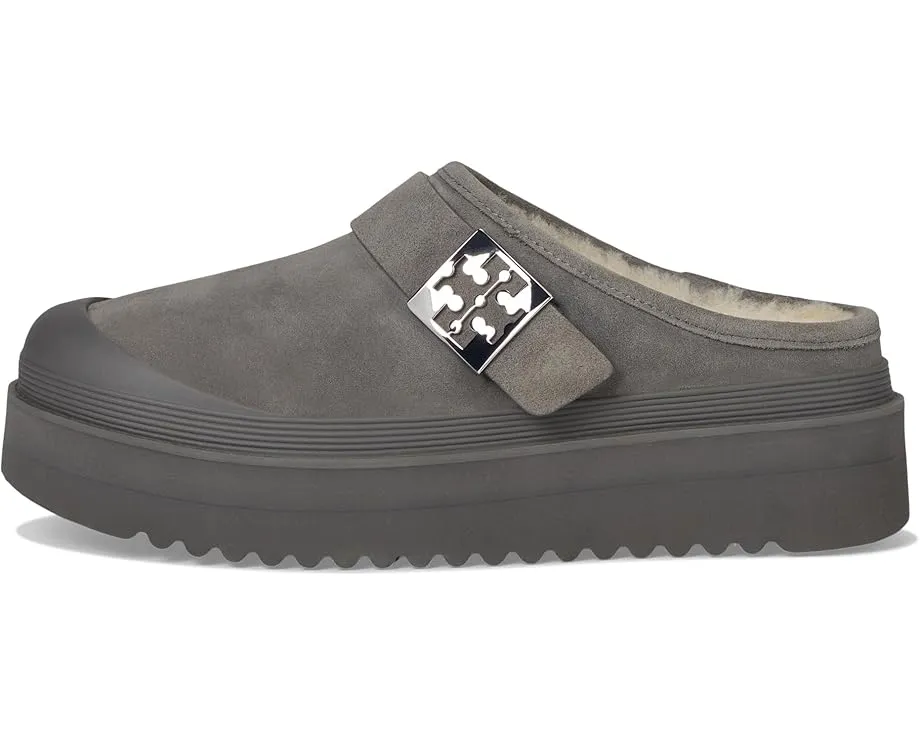 Мюли Mellow на платформе с подкладкой из овчины и фурнитурой Double T Tory Burch