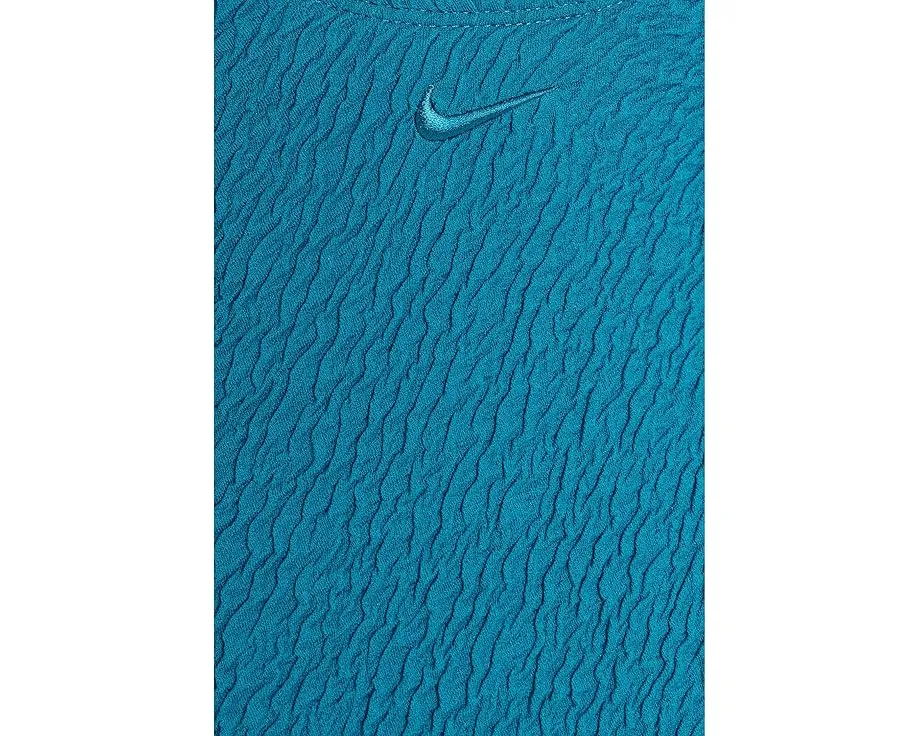 Цельный купальник Nike Shoreline Pucker с круглым вырезом и текстурой пакле