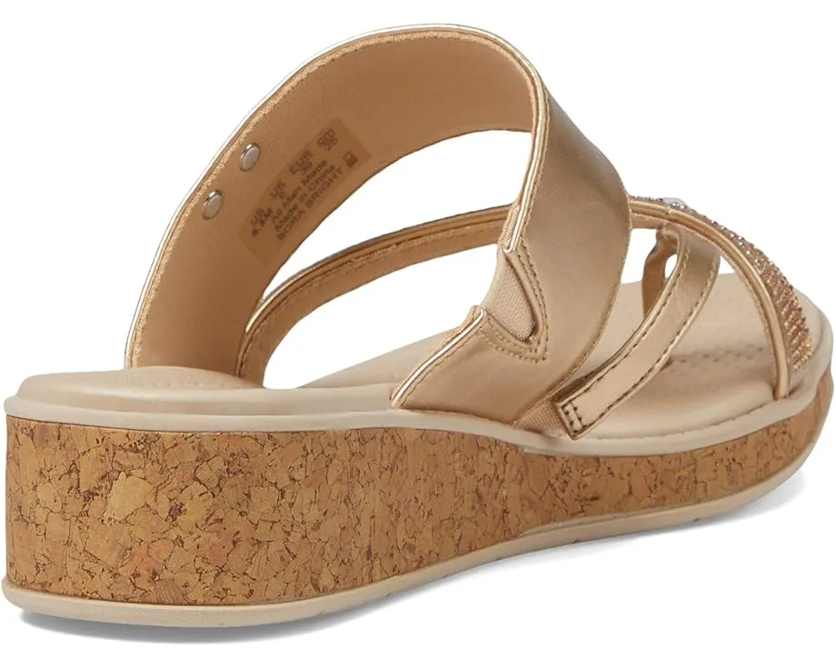 Сандалии Bora Bright Wedge с декором из стразов и пробковым клином от Bzees
