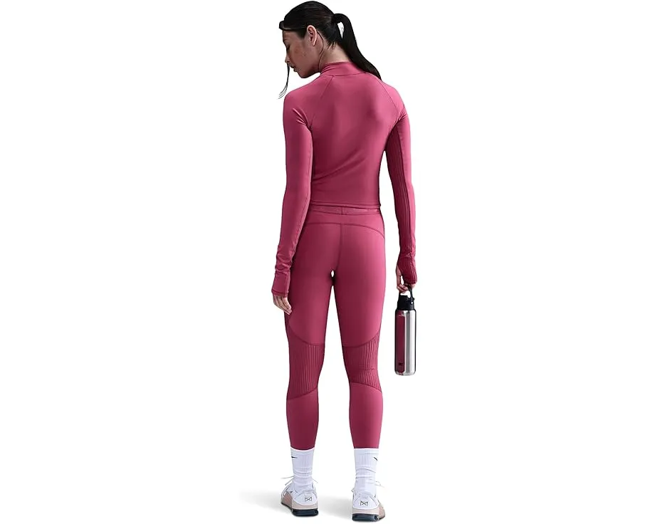 Топ Nike Pro Dri-FIT Warm с длинным рукавом и сетчатым принтом