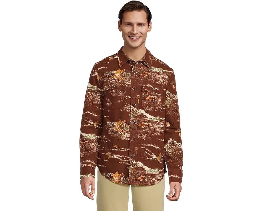 Рубашка L.L.Bean Signature 1933 из замши с длинным рукавом и узором классического кроя