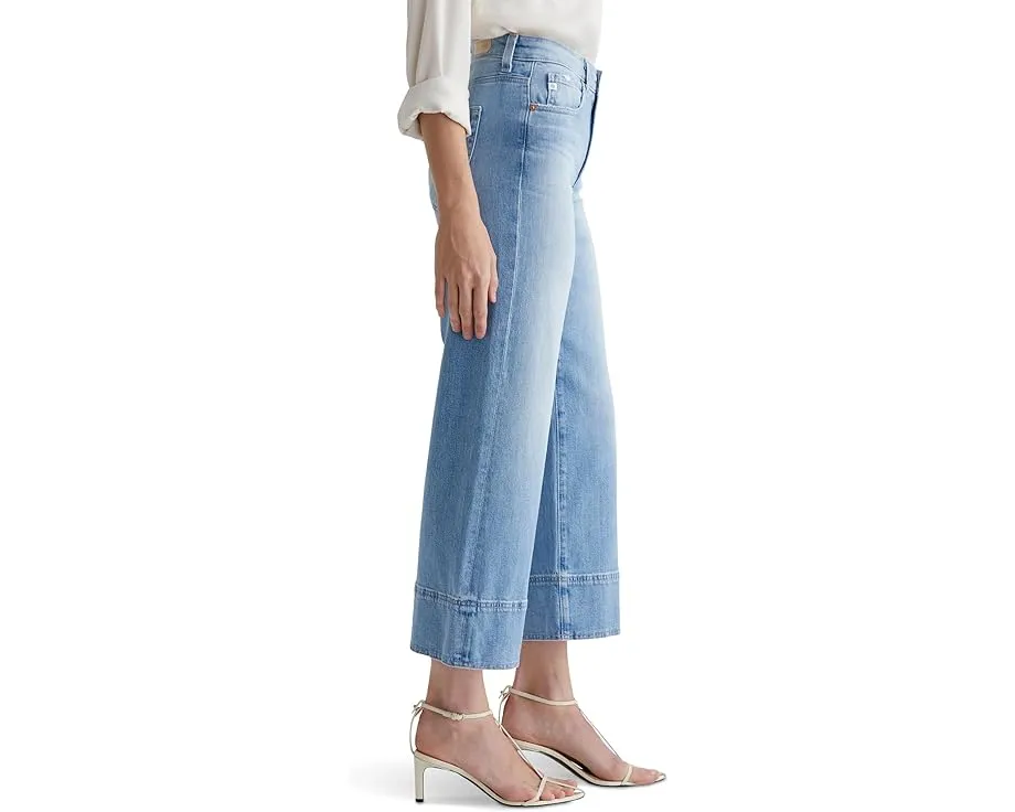 Джинсы AG Jeans Saige с средней посадкой и широкими укороченными штанинами