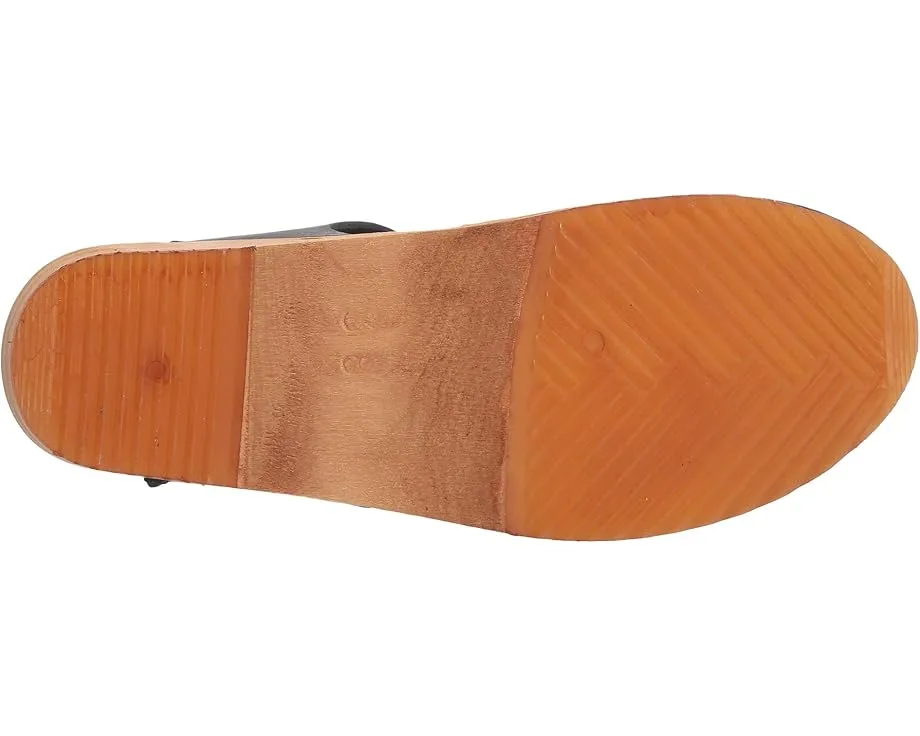 Кожаные сабо MIA Sofia с деревянной платформой и ремешком на щиколотке