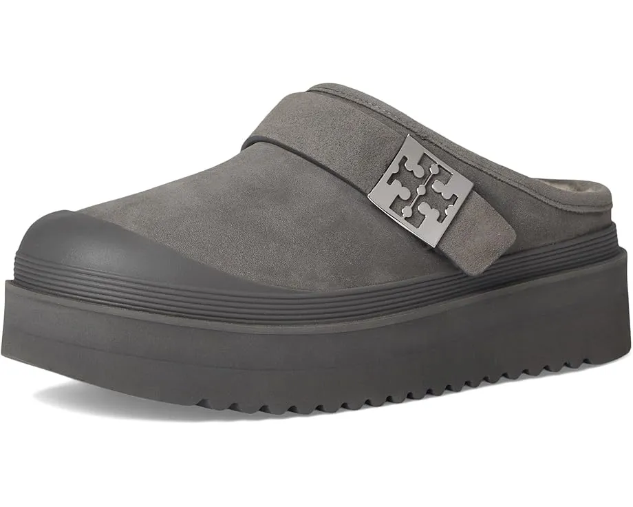 Мюли Mellow на платформе с подкладкой из овчины и фурнитурой Double T Tory Burch