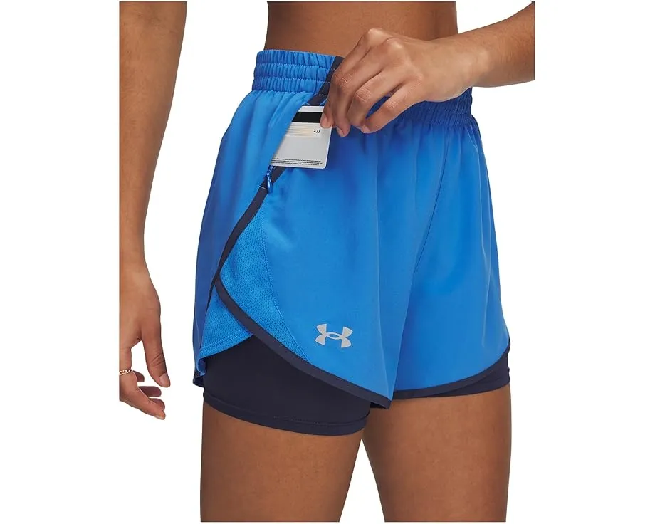 Шорты Under Armour Fly By 2 в 1 со встроенными компрессионными шортами и сетчатыми вставками