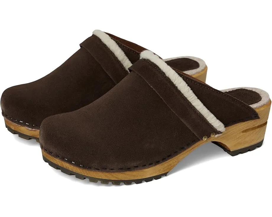 Клоги Hirse из замши с деревянной подошвой и кожаной подкладкой Sanita