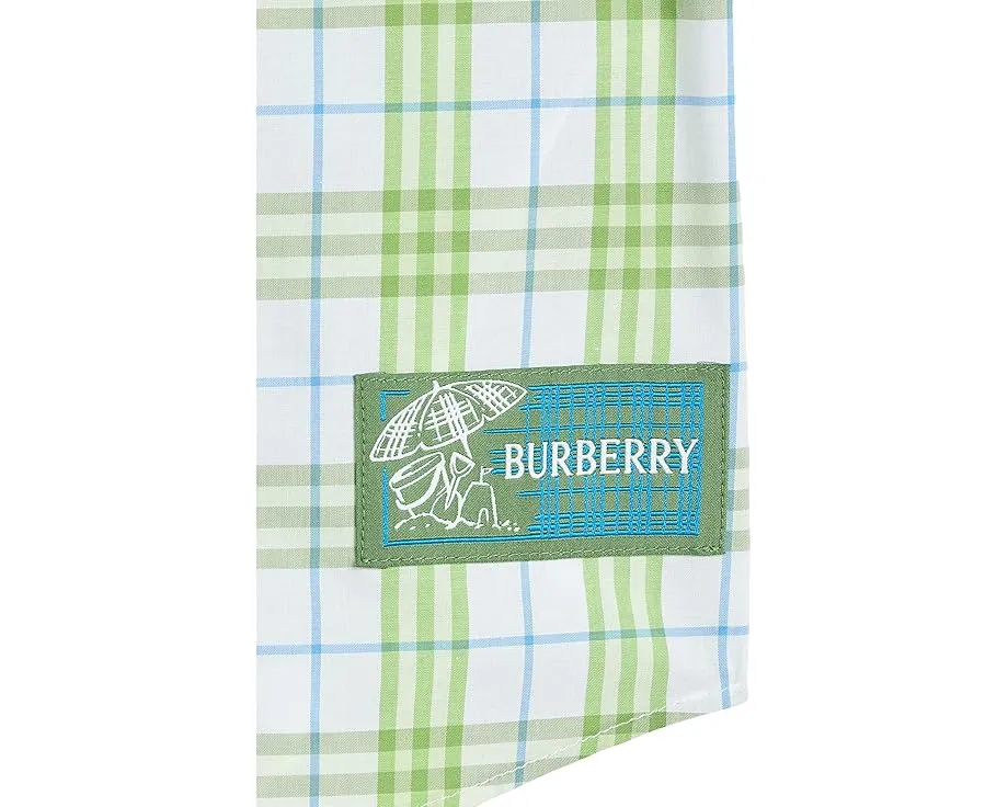 Burberry Kids рубашка Owen с клетчатым принтом и накладным карманом