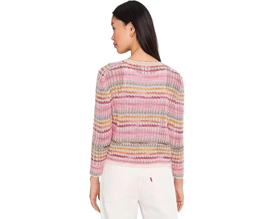 Свитер NIC+ZOE Petite Melange Mix из смесовой пряжи с рельефной резинкой