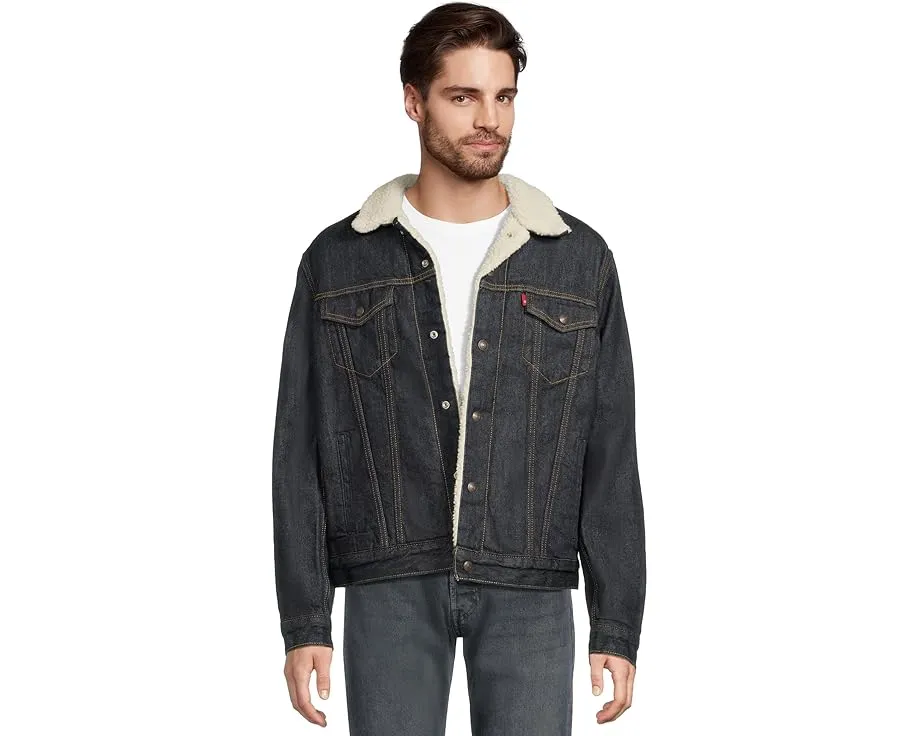 Джинсовая куртка Relaxed Fit Plaid Trucker с подкладкой из искусственного меха Levi's®