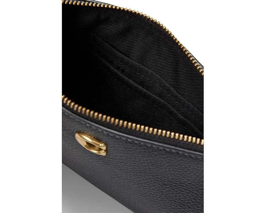 Маленький кошелек на запястье COACH Polished Pebble из кожи