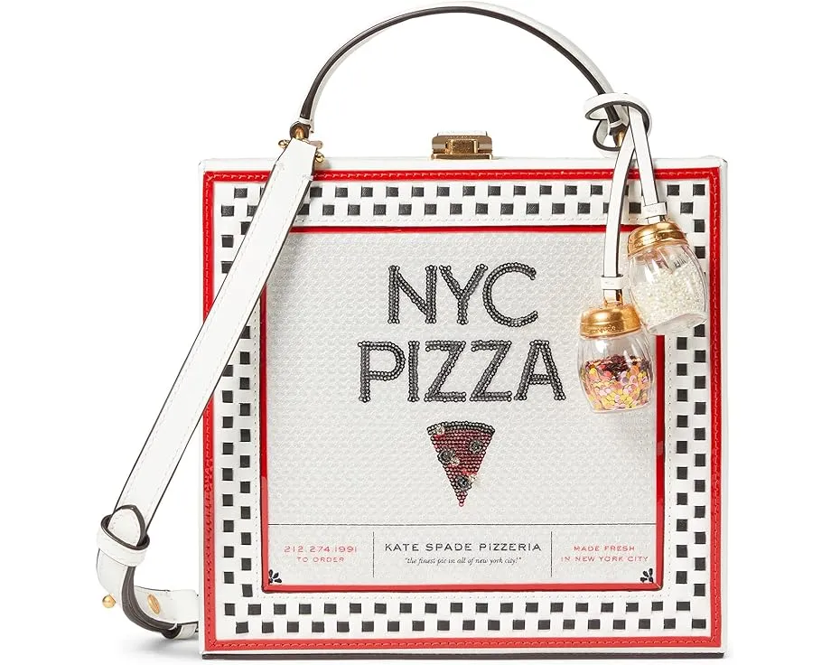 Сумка Kate Spade New York Slice Printed в виде коробки для пиццы с ручкой сверху