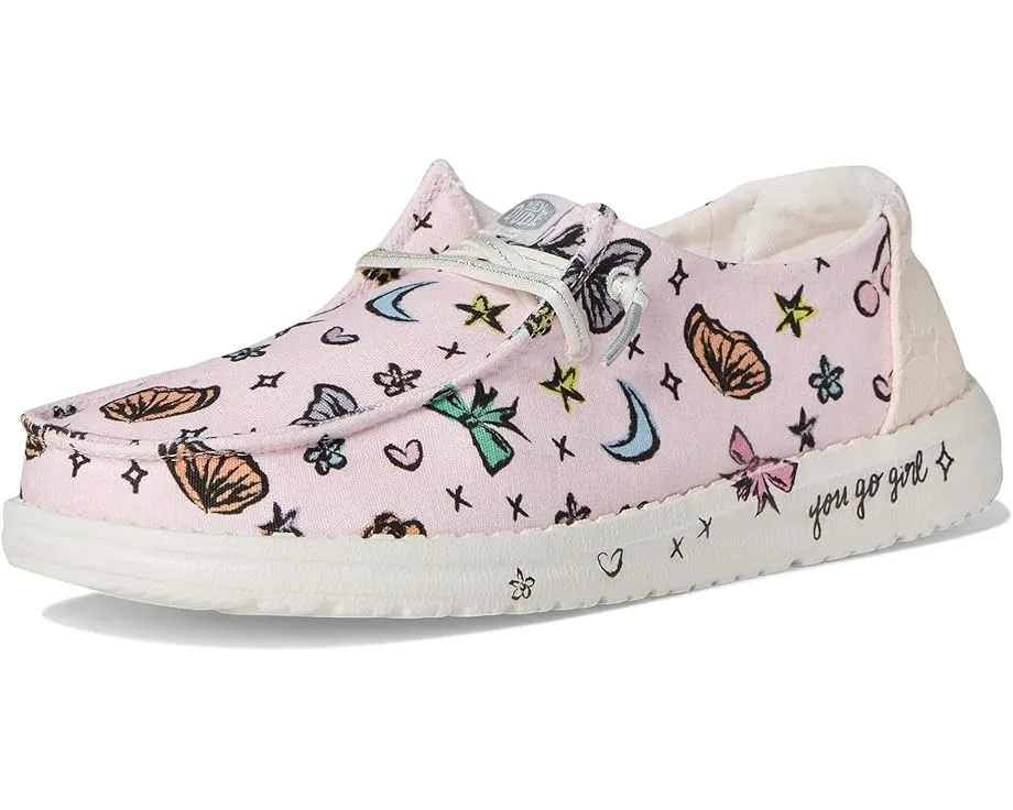 Детские слипоны Hey Dude Kids Wendy Darlin с текстильным верхом и принтом