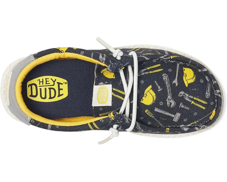 Кроссовки Wally Construction от Hey Dude Kids из текстиля с эластичными шнурками