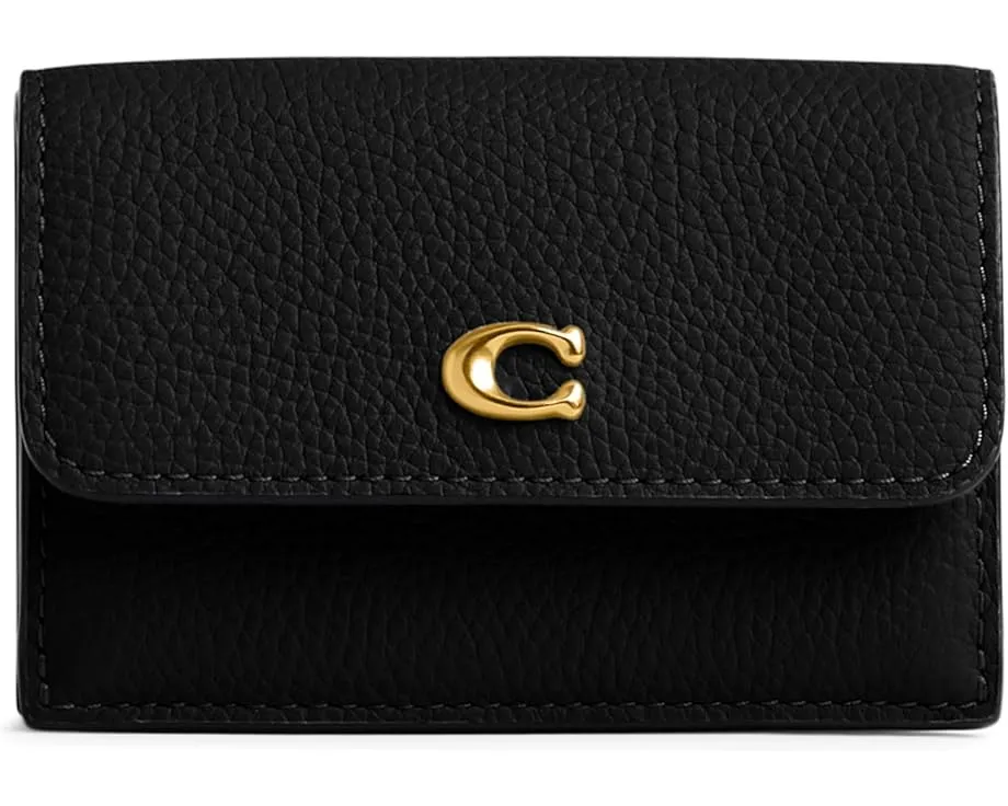 Мини-трифолд кошелек COACH из полированной гальки