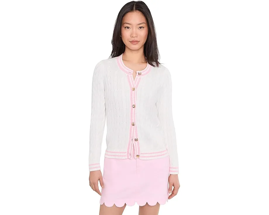 Кардиган с круглой горловиной Lilly Pulitzer Brockton в рубчик с полосками