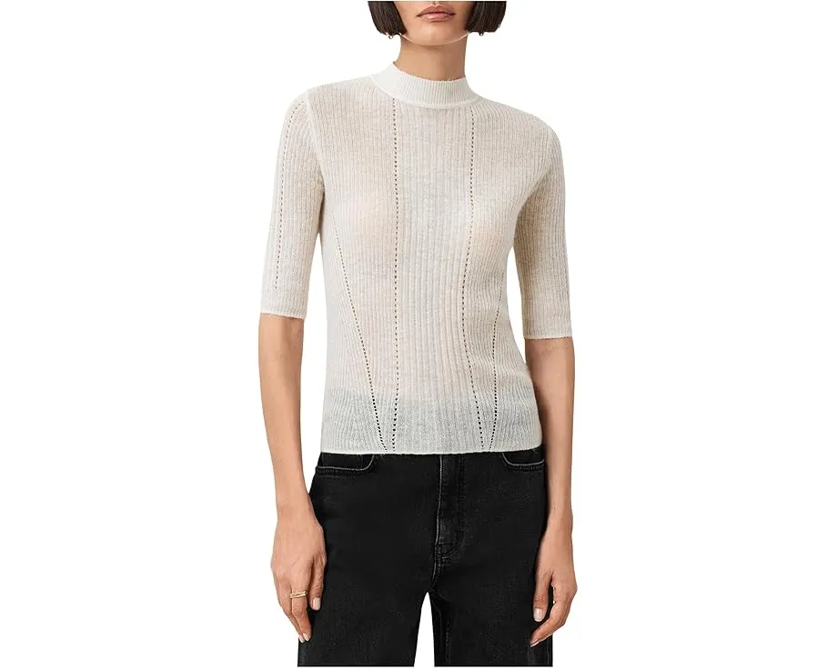 Топ AllSaints Filippa с воротником стойкой и короткими рукавами