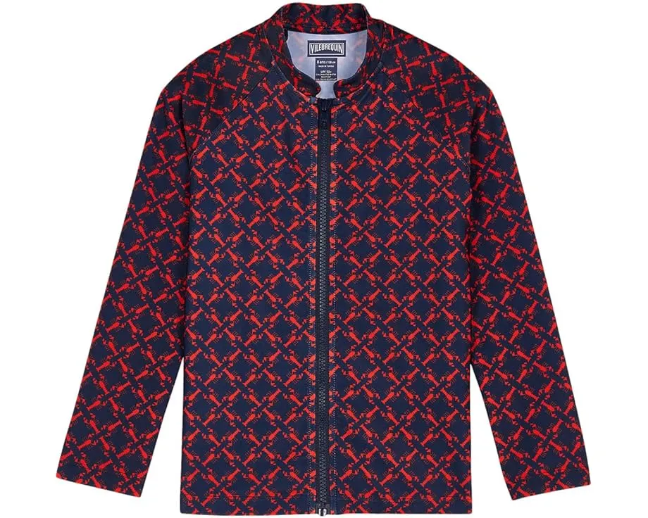 Детская футболка для плавания Vilebrequin Homard Pixel с воротником стойкой