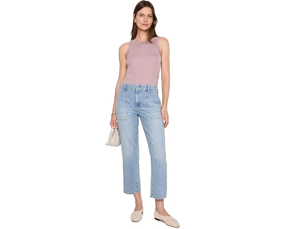 AG Jeans брюки карго Analeigh со средней посадкой в цвете Wine Garden