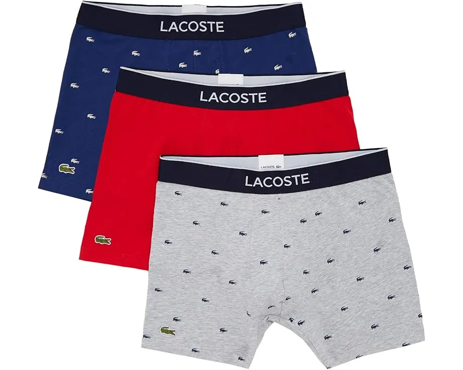 Lacoste Брифы 3 шт с принтом крокодила по всей поверхности