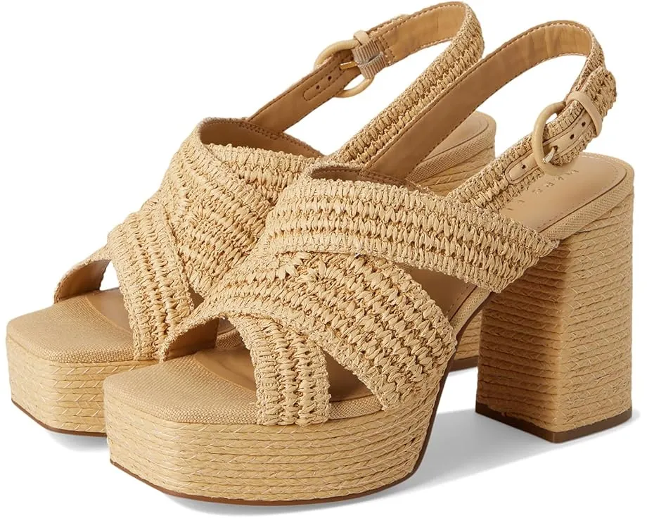 Сандалии Marc Fisher LTD Caddy на высоком квадратном каблуке с плетеными деталями