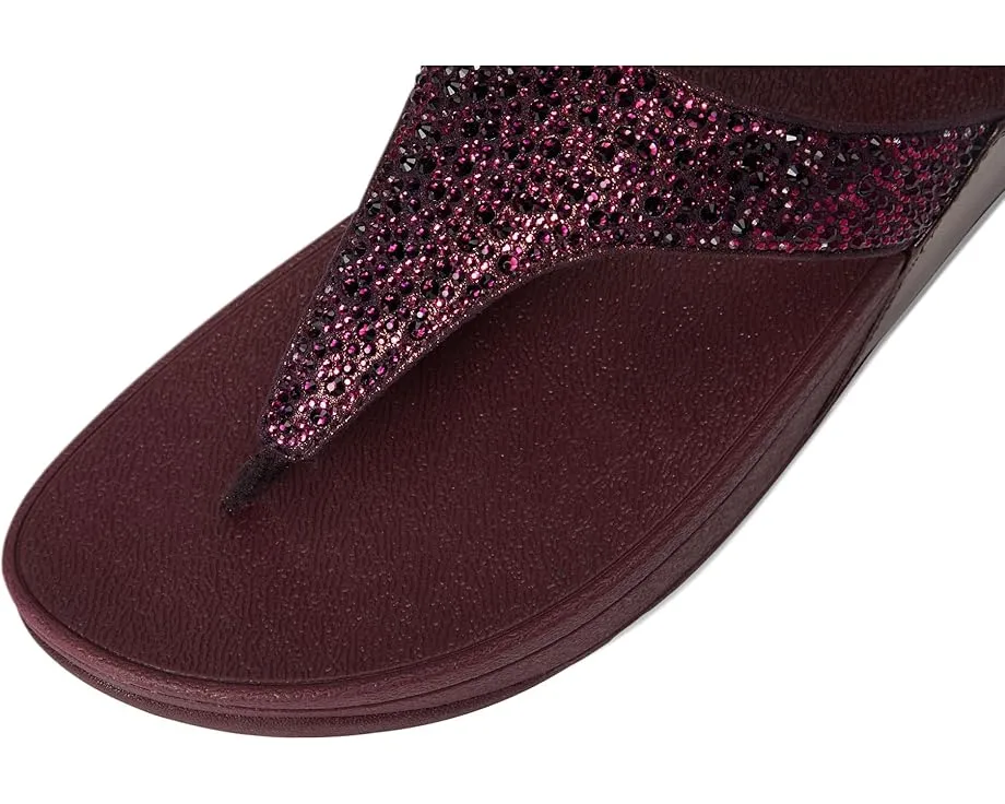 Сандалии FitFlop Lulu Crystal-Mix с микроволокном и клиновидным каблуком