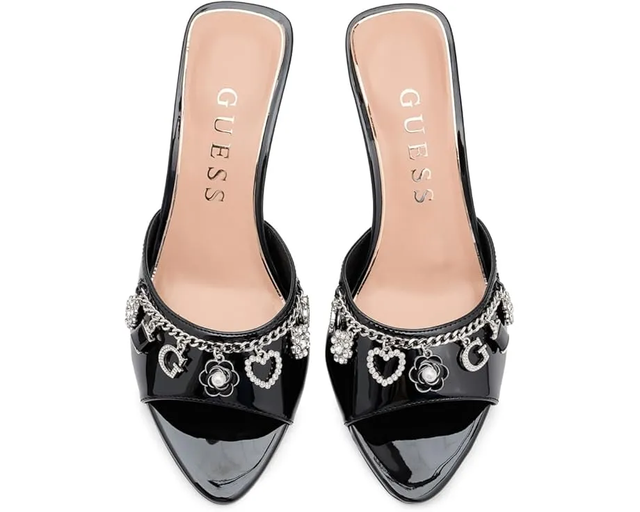 Босоножки Vanesy GUESS на каблуке с цепочкой и стразами