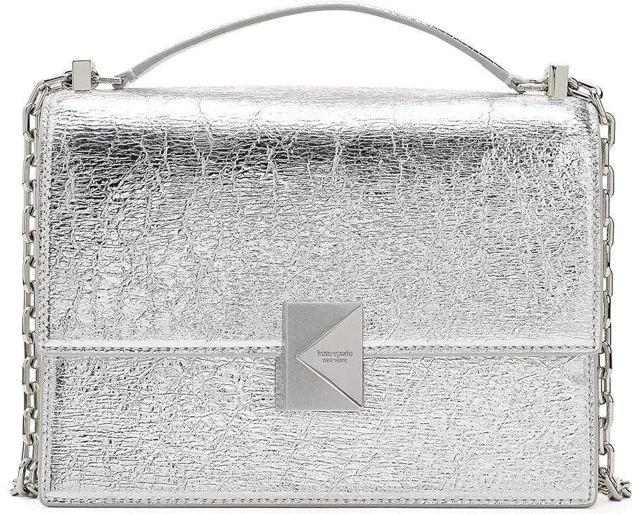 Сумка через плечо Kate Spade New York из мятой металлической кожи с цепочкой и верхней ручкой