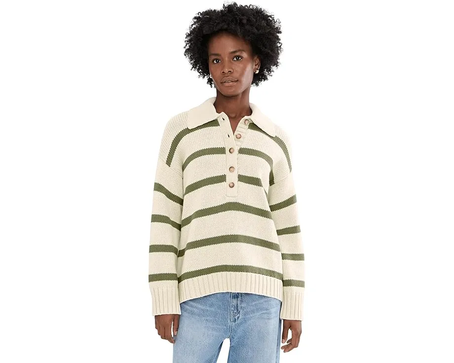 Свитер-поло Sunwashed Cotton с полосками от Faherty