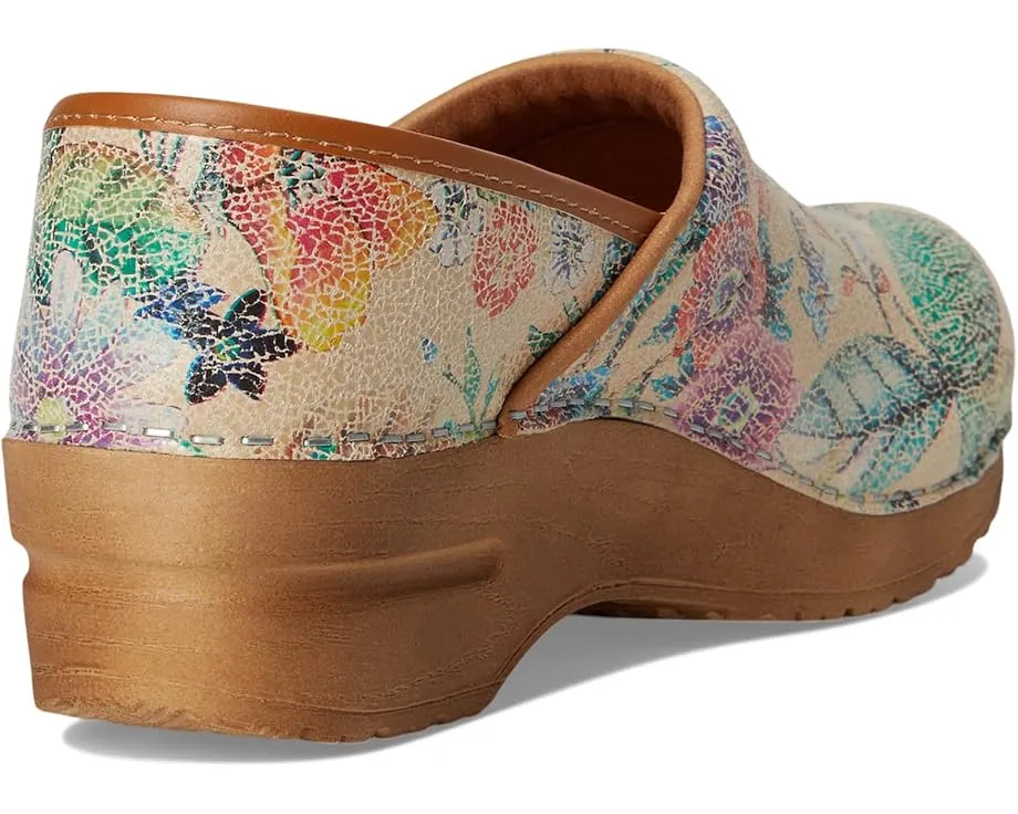 Веганские сабо Sanita Bio из переработанных материалов с цветочным принтом