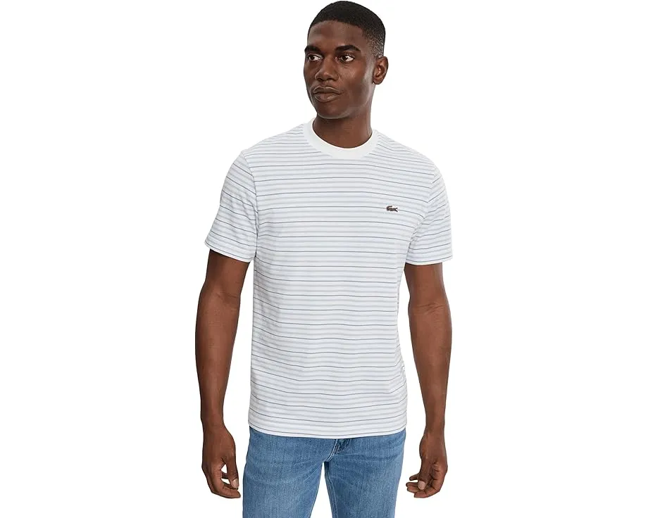 Футболка Lacoste из хлопка в полоску с вышитым логотипом