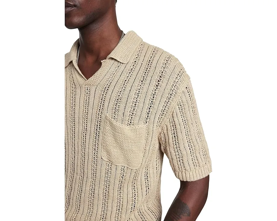 Свитер поло Odin Linen из французского льна с воротником под вязку