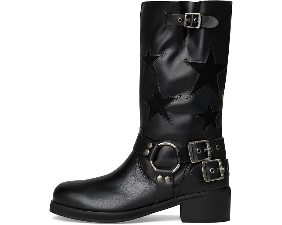 Кожаные ботинки Blacklist от Dingo с ремнями и квадратным каблуком