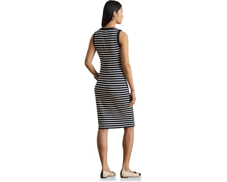 Платье-футляр Striped Snap-Trim Ponte Sheath в полоску Lauren Ralph Lauren